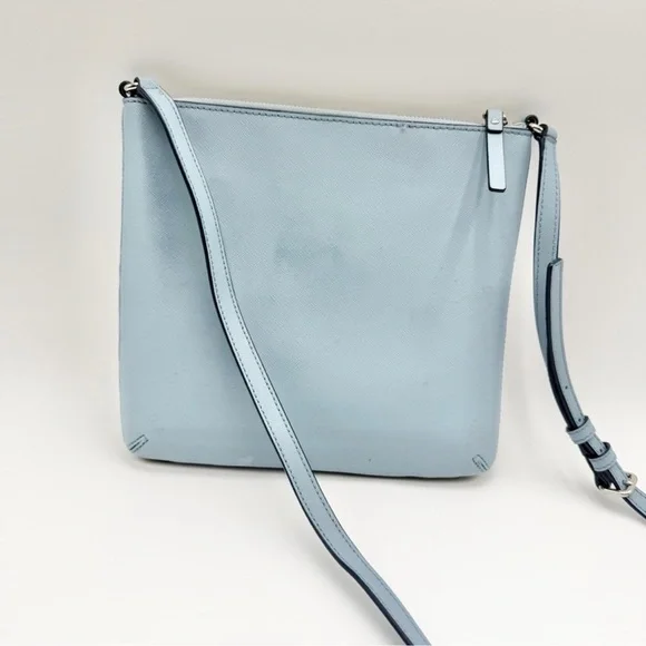 Kate Spade Sadie North South Crossbody Bag in Light Blue Silver Hardware EUC - Picture 4 of 8
